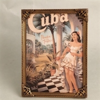 Cuba billede hula hula pige i messing ramme gammel fotoramme, billedramme